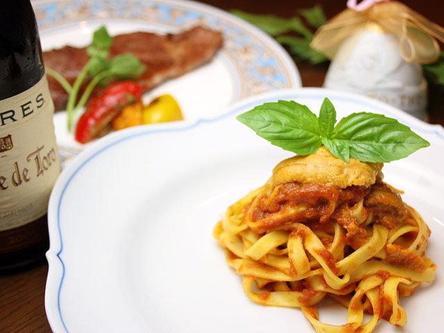 クリスマス限定の“うにのパスタ”。