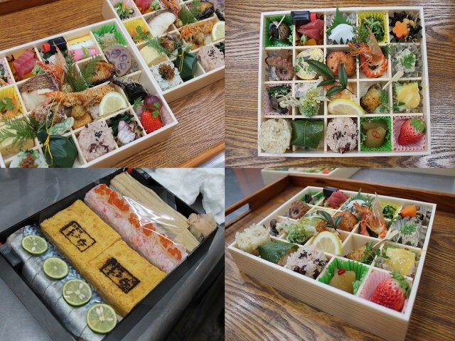 仕出し弁当やお寿司の詰合せは自宅での会食にもおすすめ。