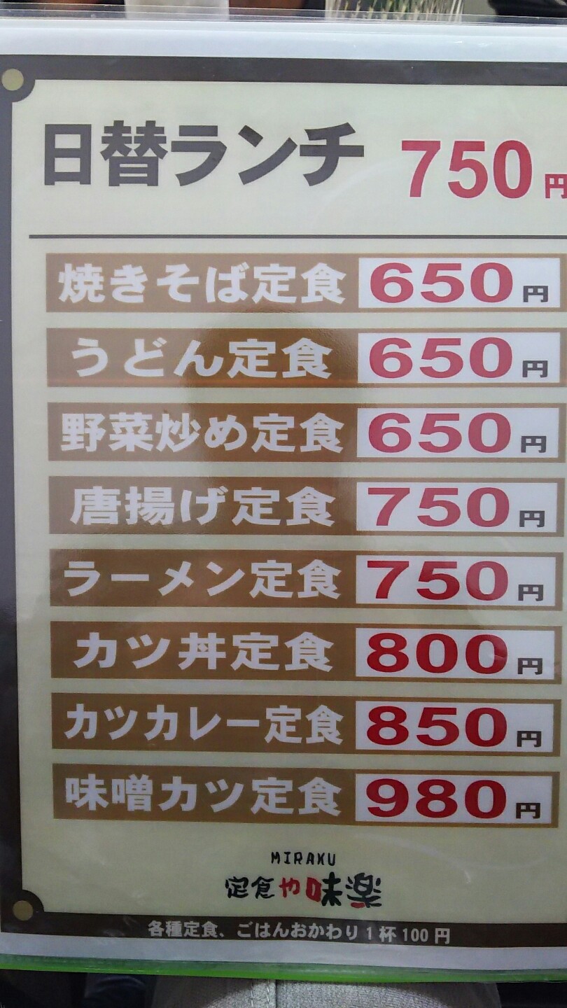 定食や味楽のレポート写真3（えーみー）