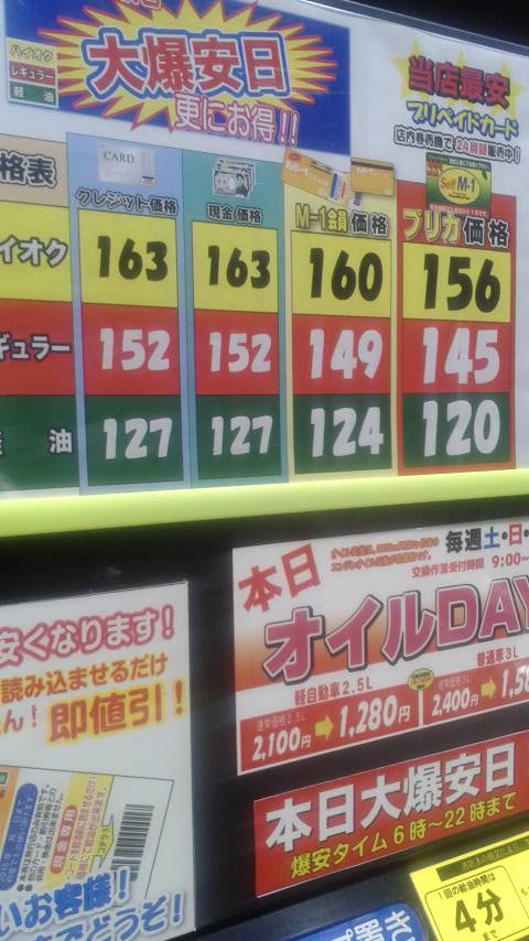 Self M-1 笠松店のレポート写真4（ポニョ）