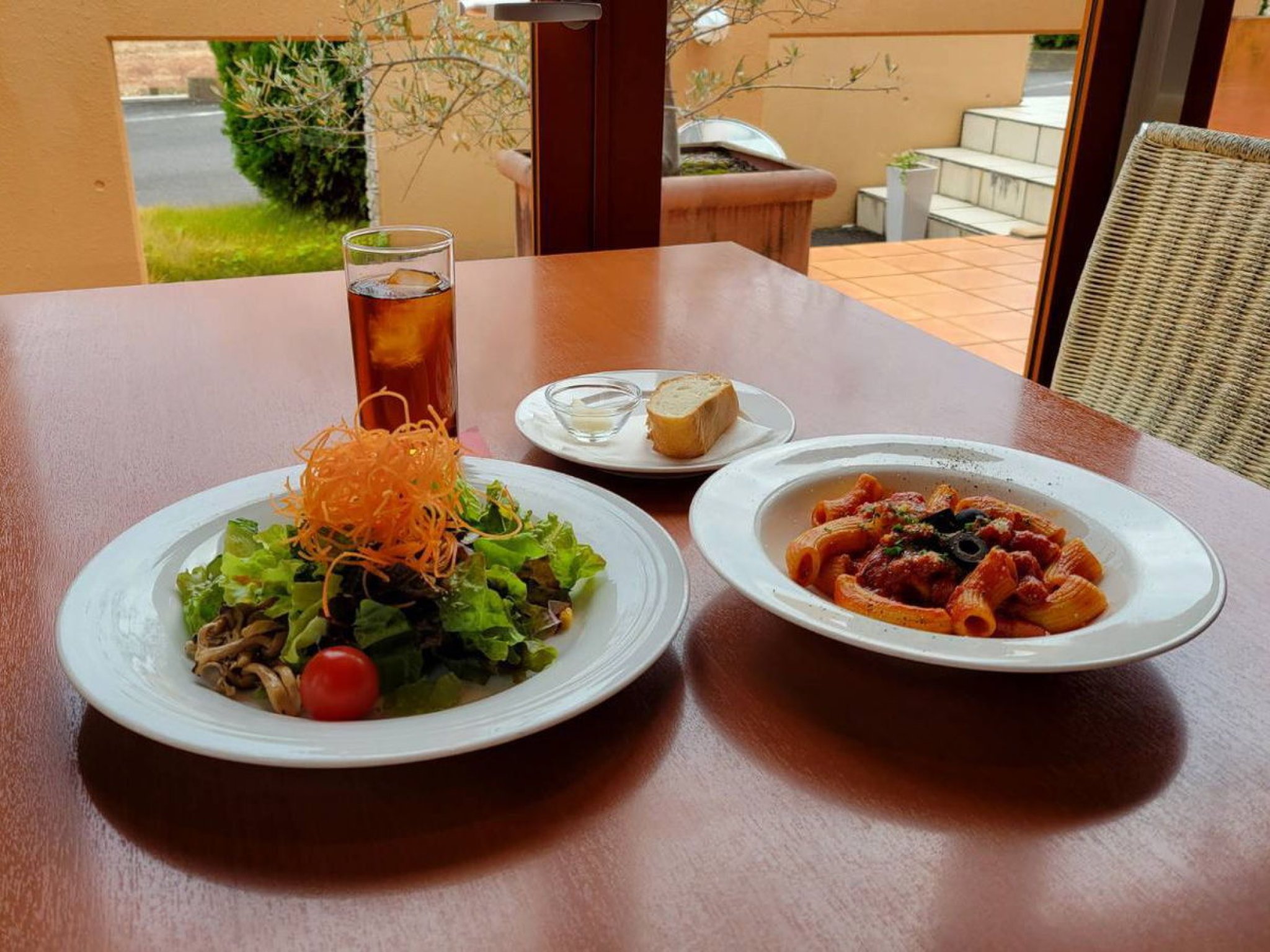 訪れる度に豊富なレパートリーが楽しめるランチ。写真はパスタランチ A